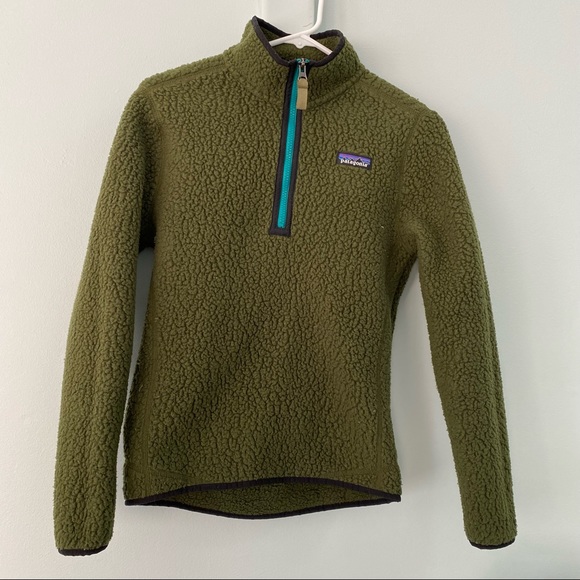 Patagonia Retro Pile 1/4 zip fleece in Nomad Green - Picture 2 of 7